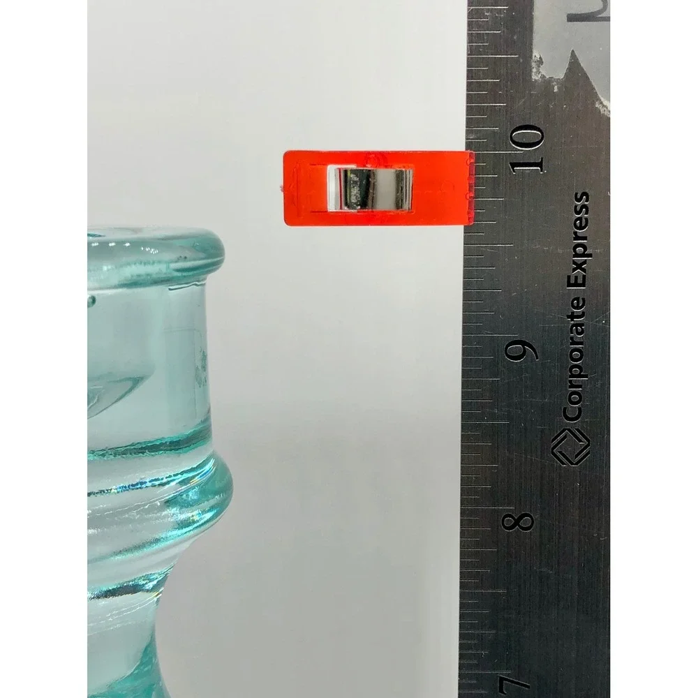 Aqua Blue Ribbed Glass Taper Candlestick Holder Vintage Style 9.75 Inch Coastal
